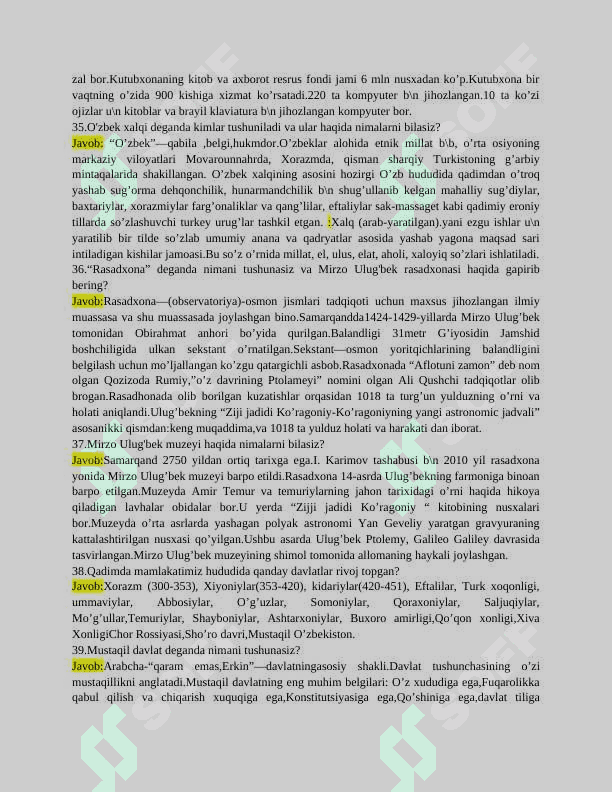 Ichki ishlarga kirish imtihon javoblari 8