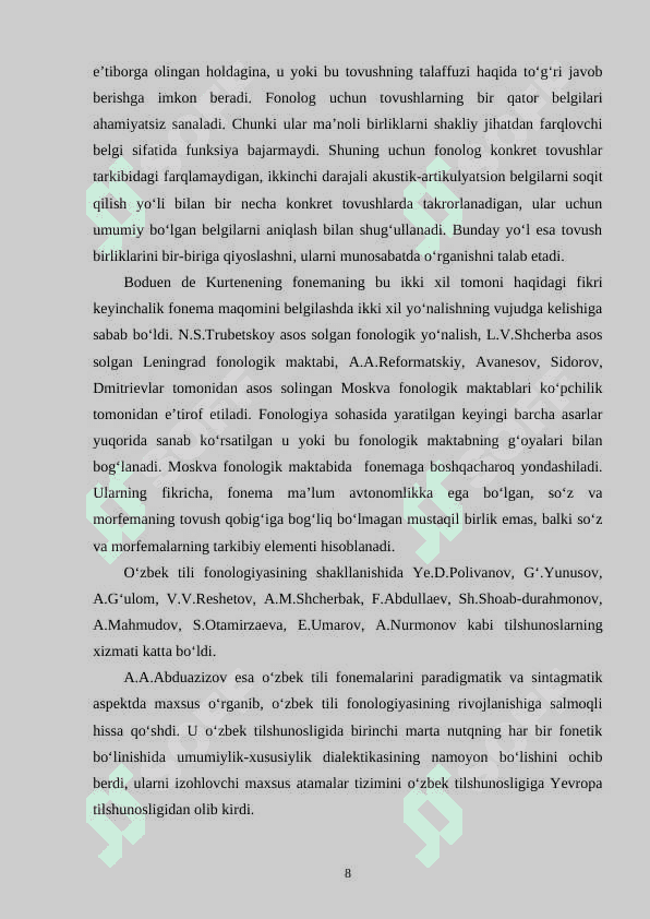 BOSHLANG‘ICH SINF ONA TILI DARSLARIDA FONETIK MASHQLARNING O‘RNI 8
