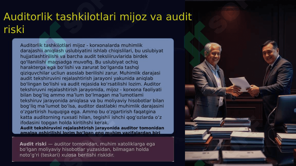 Auditorlik tekshiruvida muhimlilik va risk 4