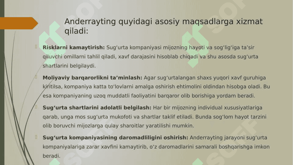 Hayotni sug'urtalashda anderrayting 5