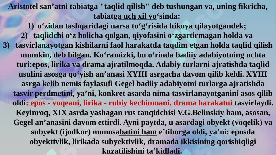 Adabiy tur va janrlar poetikasi 3