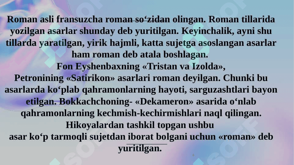 Adabiy tur va janrlar poetikasi 6