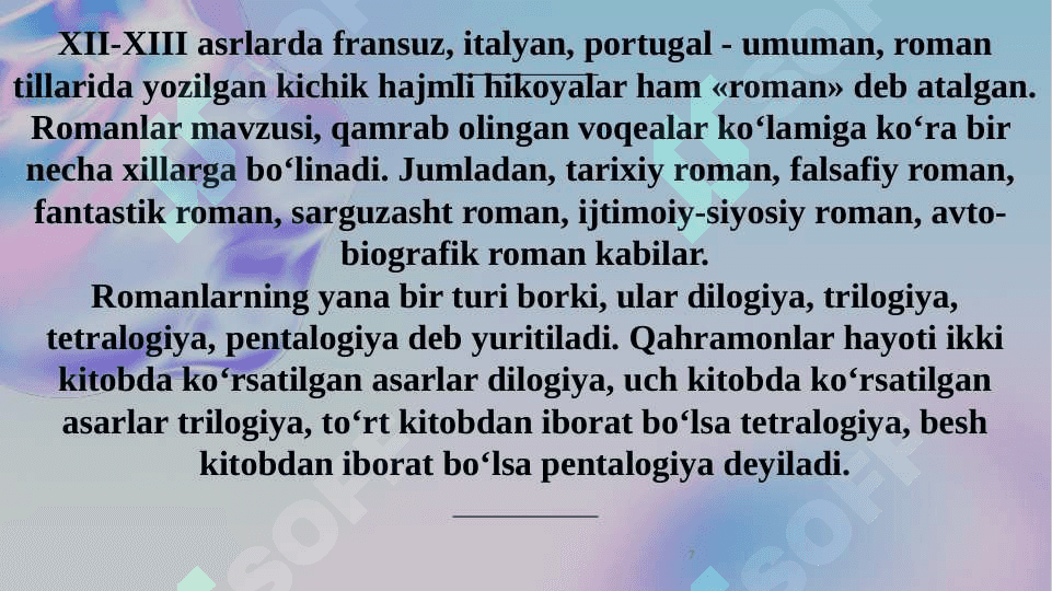 Adabiy tur va janrlar poetikasi 7