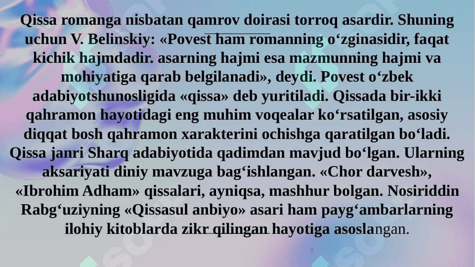 Adabiy tur va janrlar poetikasi 8