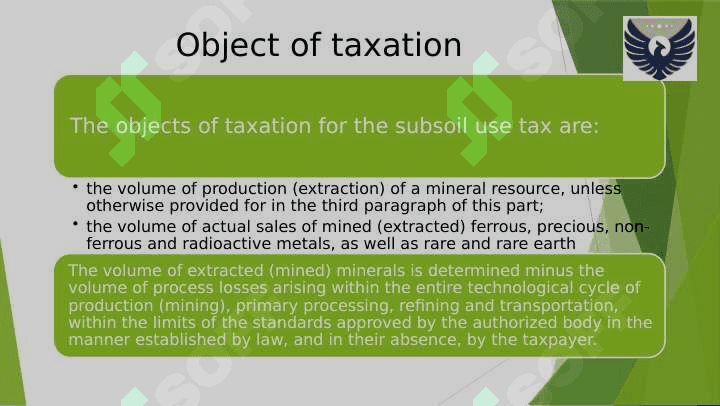 Subsoil tax. yer osti boyliklari solig`i 7