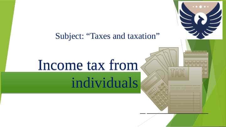 Income tax from individual. daromad solig'i