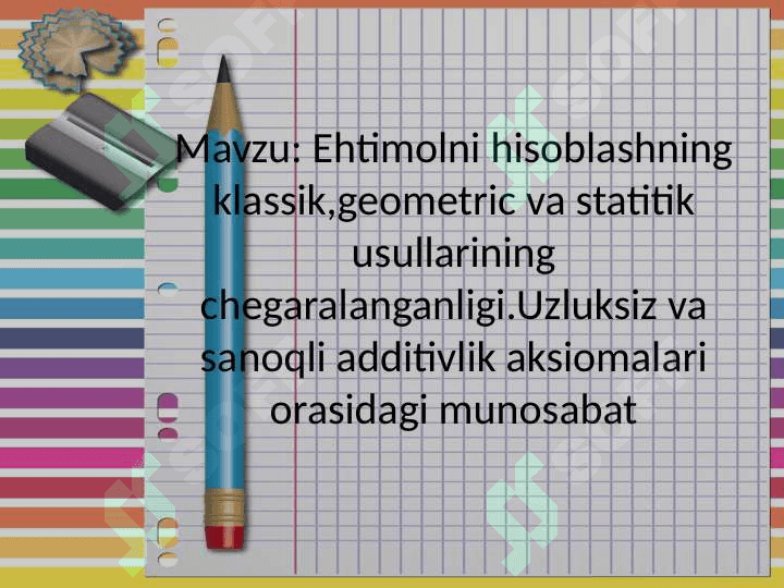 Kombinatorikaning asosiy prinsipi va kombinatorikaning ba’zi formulalari 6