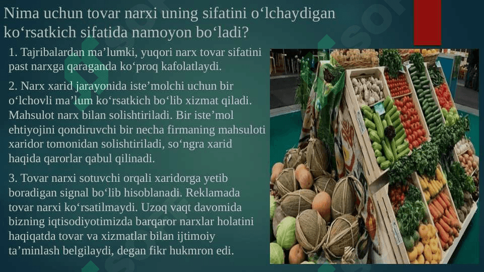MOSLASHUVCHAN NARXLARGA EGA MUKAMMAL RAQOBATBARDOSH MODELLAR 4