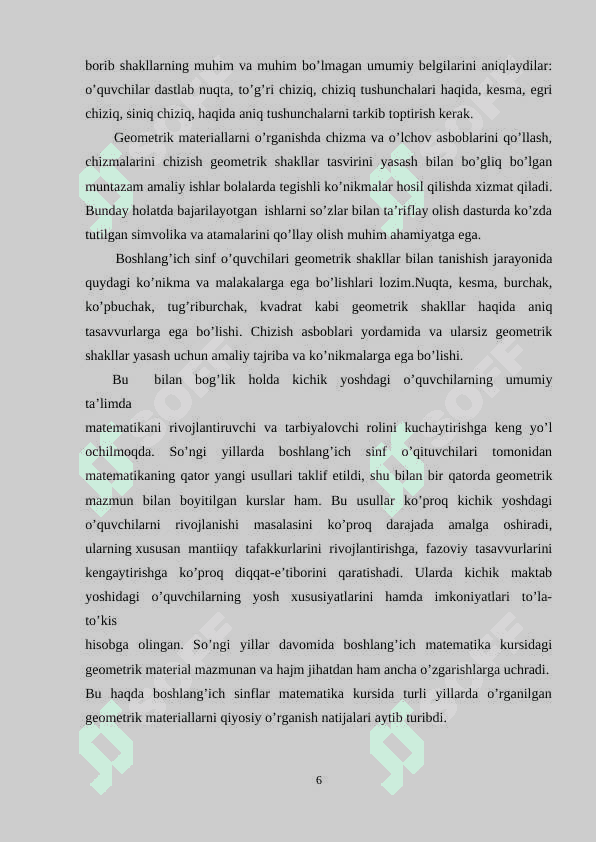 Boshlang`ich sinf o`quvchilarida grafik ko`nikmalarni shakllantirish 6