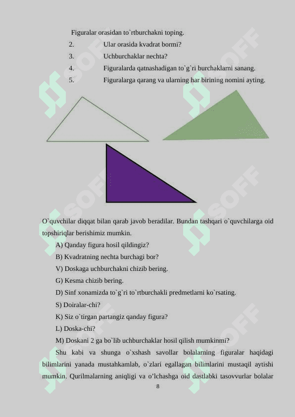 Boshlang`ich sinf o`quvchilarida grafik ko`nikmalarni shakllantirish 8
