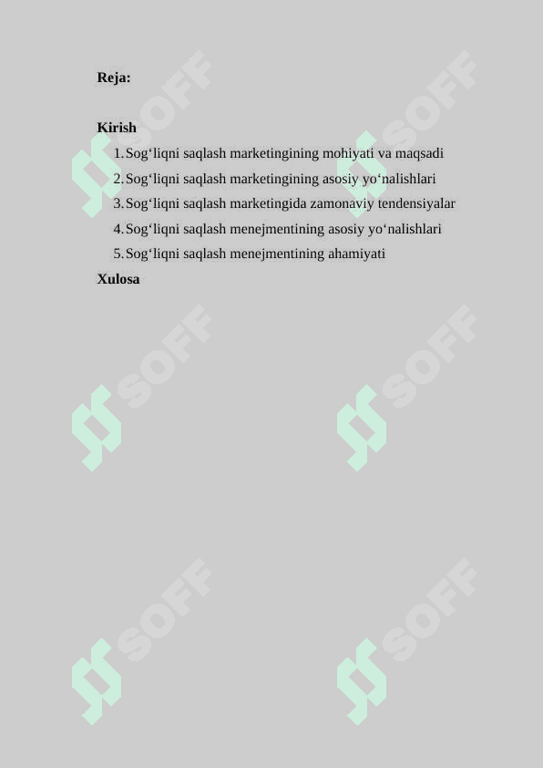 Sog‘liqni saqlash sohasida marketing va menejment 2