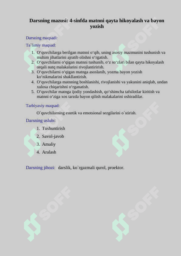 4-sinfda matnni qayta hikoyalash va bayon yozish 2