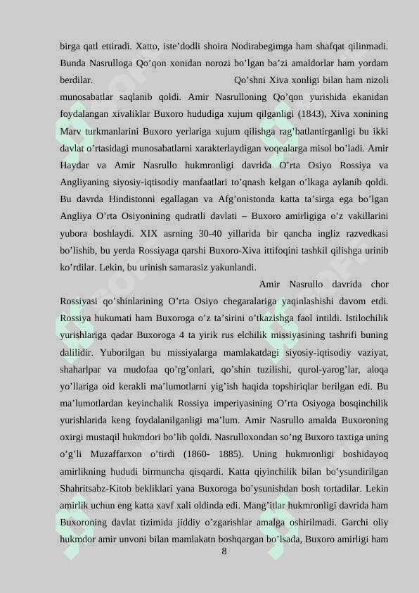 Buxoro amirligida unvonlar va mansablar 8