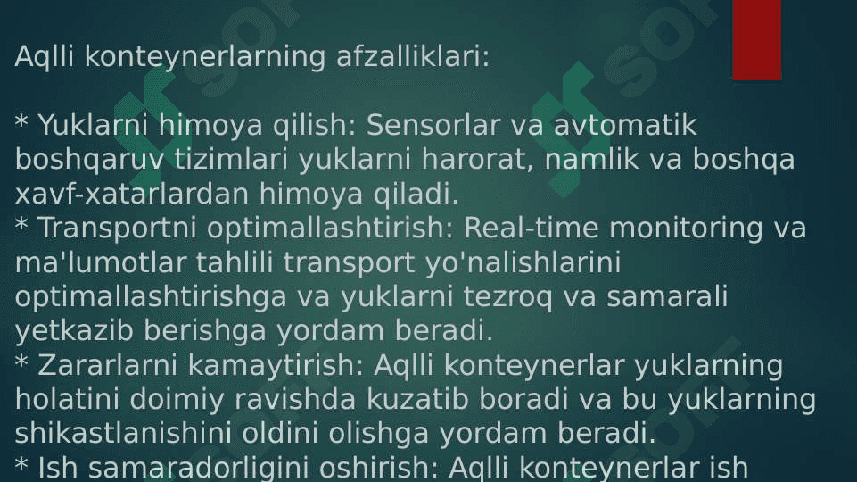Raqamli logistika: Aqlli konteynerlar va omborlar, dronlar 5
