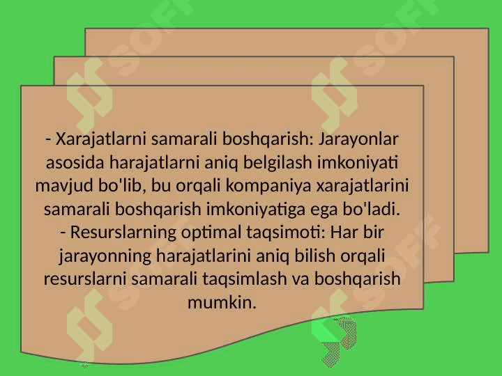 Jarayonli kalkulatsiya qilish usuli 6