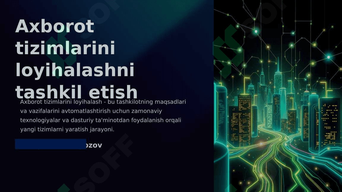 : “Axborot tizimlari strategiyasi va boshqaruv” 3