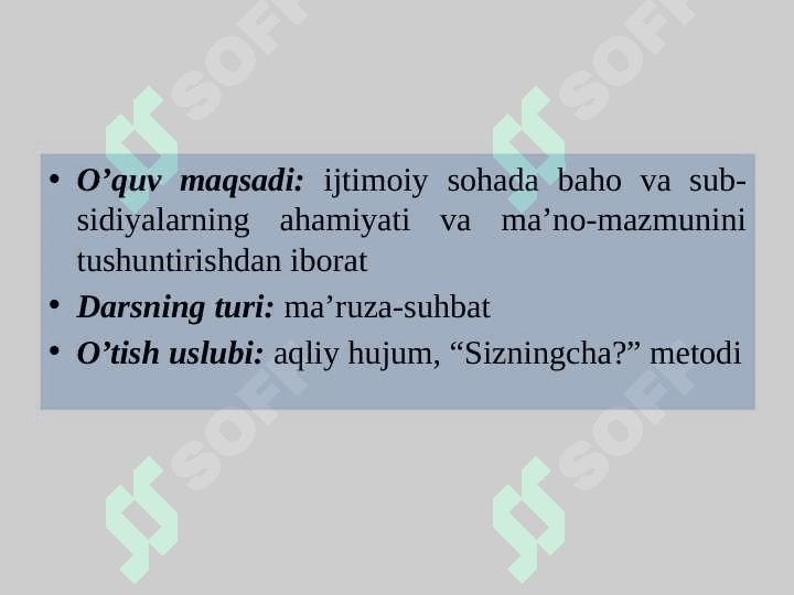 Ijtimoiy sohada baholar va subsidiyalar 2
