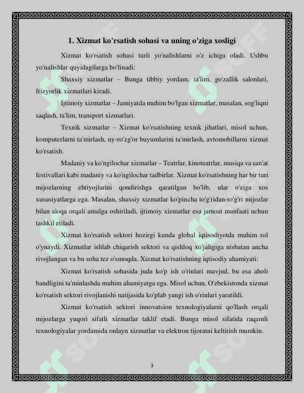 Xizmat ko'rsatish soxasidagi tadbikorlik 3