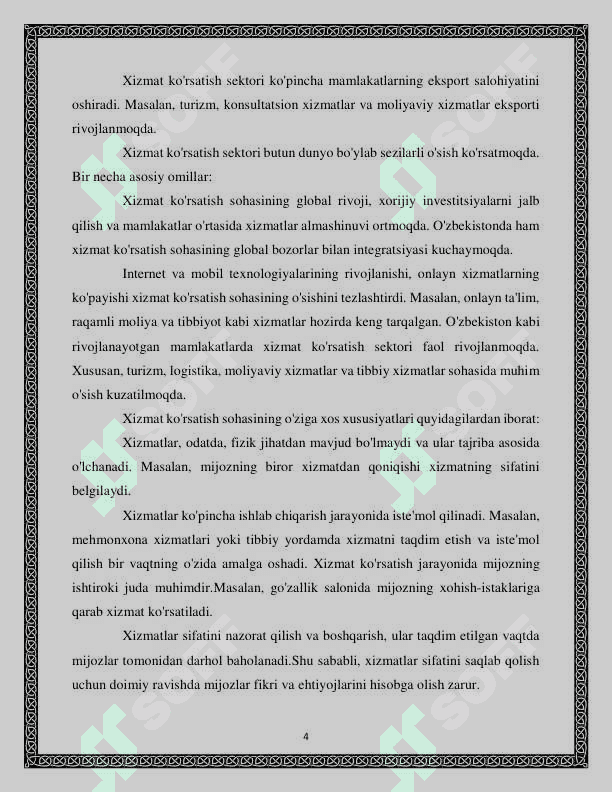 Xizmat ko'rsatish soxasidagi tadbikorlik 4