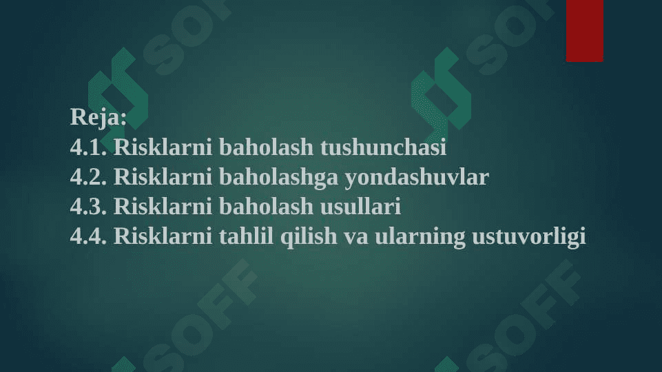 Risklarni baholash va tahlil qilish usullari 2