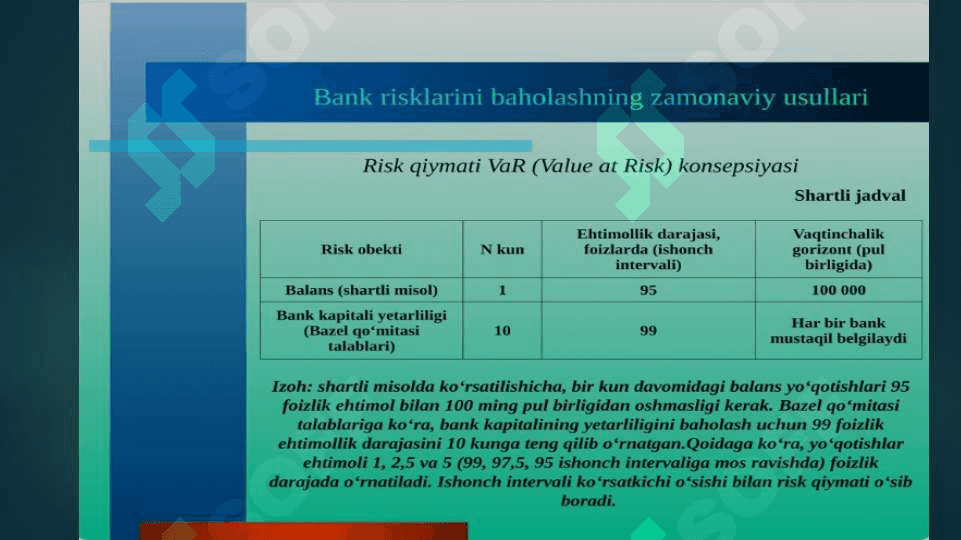 Risklarni baholash va tahlil qilish usullari 7