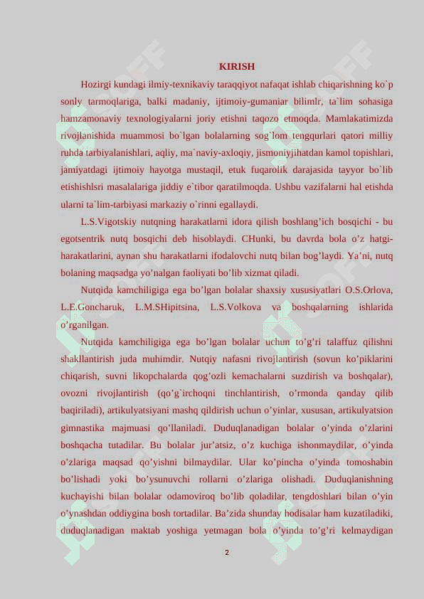MAXSUS ADABIYOTLARDA DUDUQLANISH NUTQ  KAMCHILIKLARINI BARTARAF ETISH MASALALARI 2