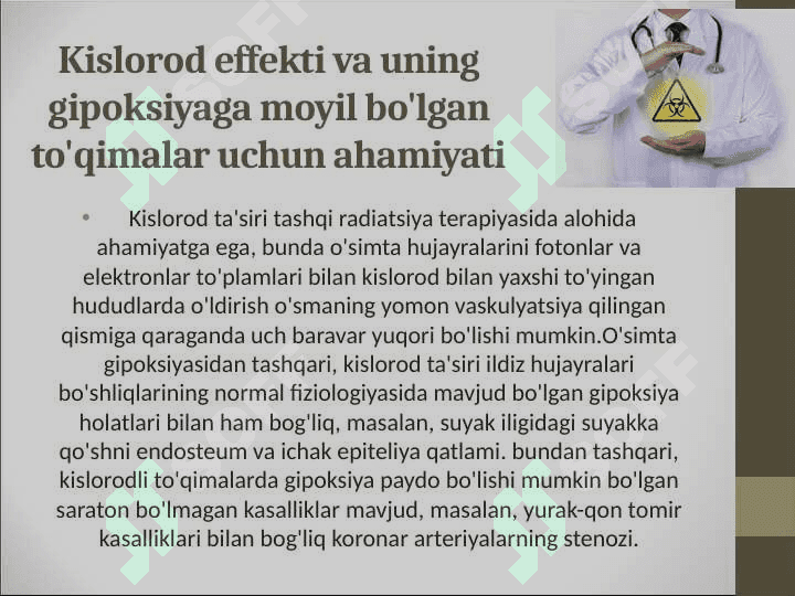 Kislorod effekti va uning universallik xarakteri 2