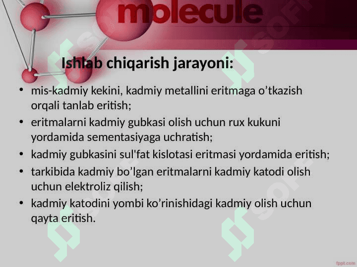 Kadmiy metal ishlab chiqarish 2