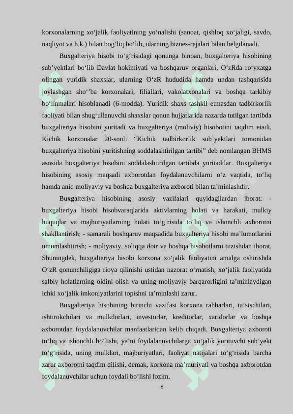 BUXGALTER KASBIGA QO’YILADIGAN TALABLAR 6