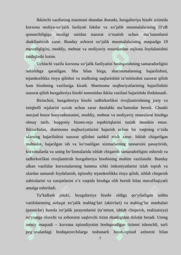 BUXGALTER KASBIGA QO’YILADIGAN TALABLAR 7
