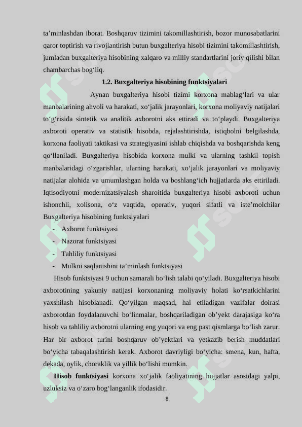 BUXGALTER KASBIGA QO’YILADIGAN TALABLAR 8
