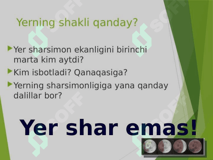 Yerning shakli va o'lchamlari 2