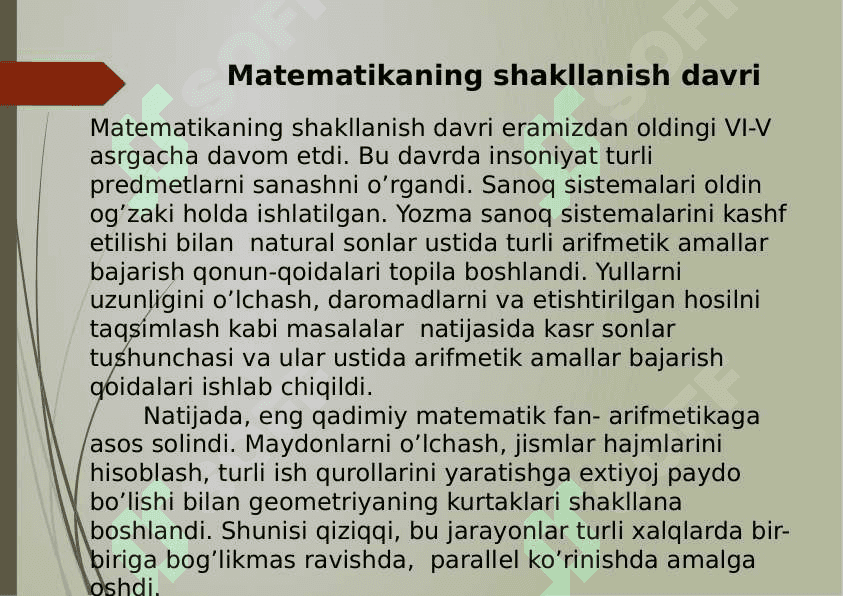 "Õzbekistonda  matematikaning kirib kelishi" 4