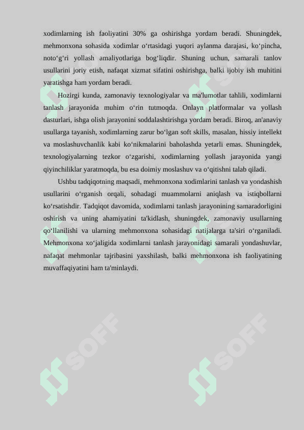Mehmonxona xo’jaligida xodimlarni tanlash va yollash usullari 4