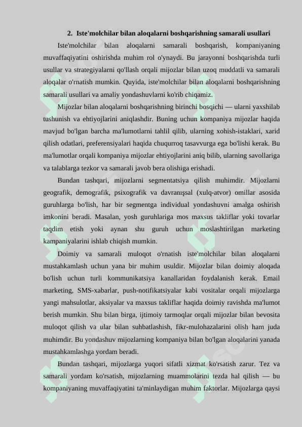 Bozor segmenti va xaridor turlari 7