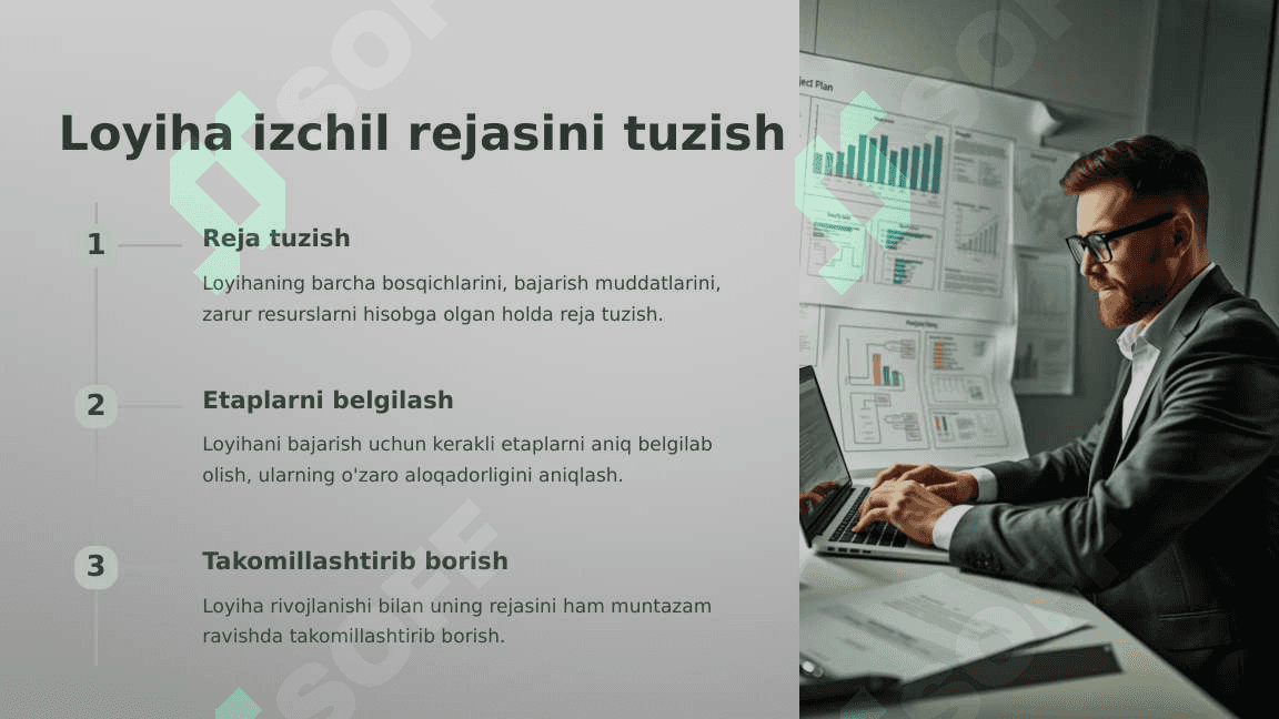 LOYIHA REJASINI TAHLIL QILISH VA OPTIMALLASHTIRISH 6