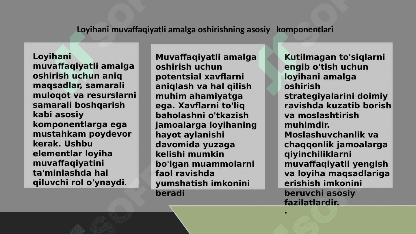 Loyihani amalga oshirish va loyiha xavflari 4