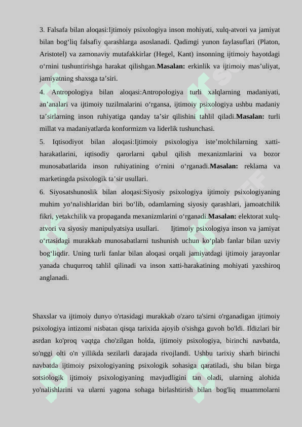 Ijtimoiy psixologiyaning fan sifatida shakllanishi 8