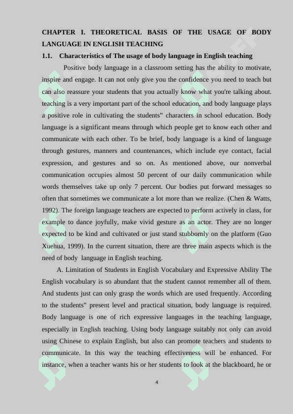The usage of body language in English teaching 4