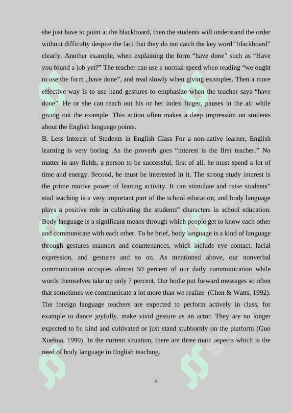 The usage of body language in English teaching 5