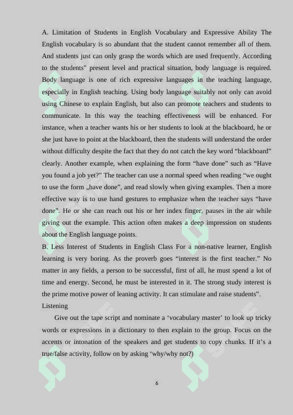 The usage of body language in English teaching 6