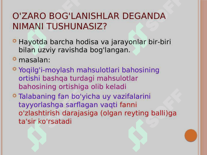 O‘zaro bog‘lanishlarni statistikada o‘rganish 3
