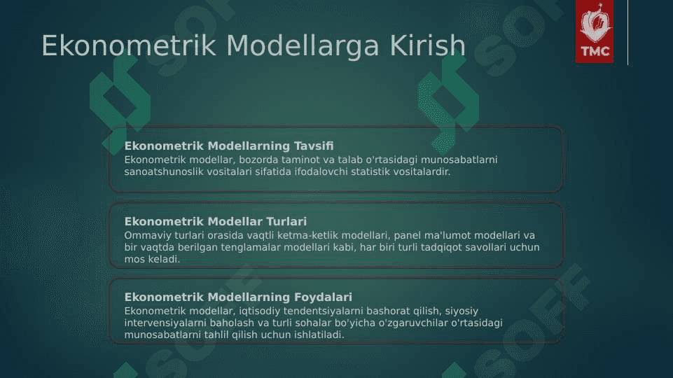 Ekonometrik modellarning sifatini umumiy baholash 2