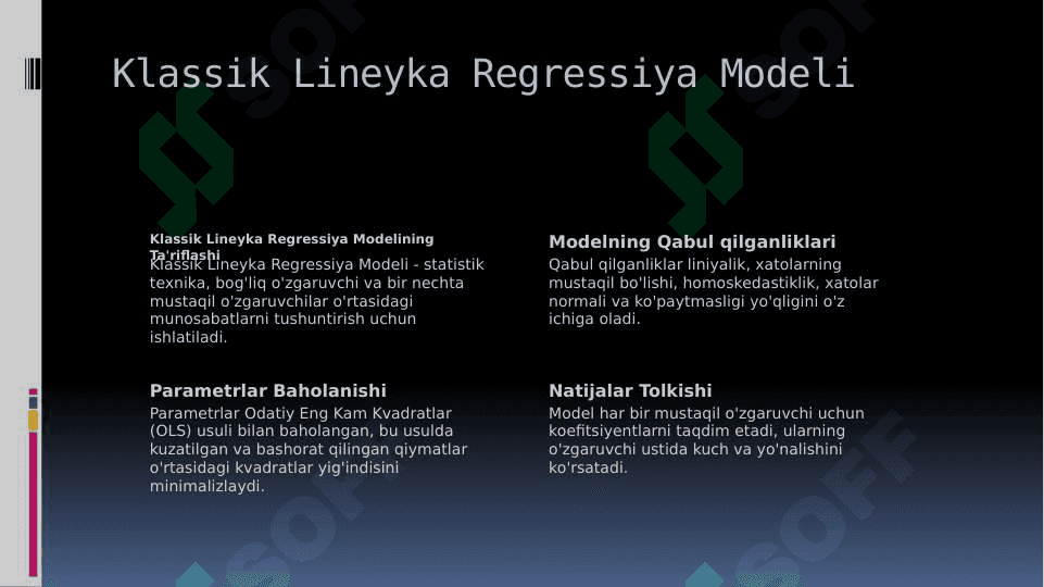 Ekonometrik modellashtirish asoslari 4