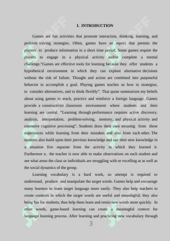 WAYS OF TEACHING  ENGLISH THROUGH GAMES TO LEARNERS 3