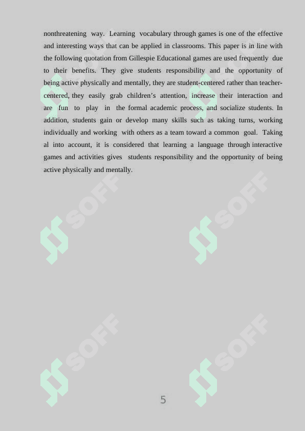 WAYS OF TEACHING  ENGLISH THROUGH GAMES TO LEARNERS 5