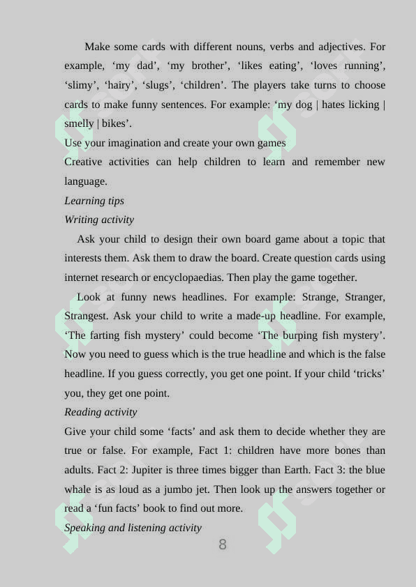 WAYS OF TEACHING  ENGLISH THROUGH GAMES TO LEARNERS 8