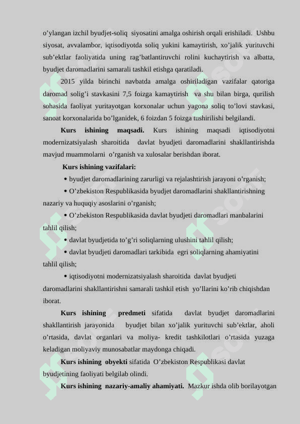 O’zbekiston respublikasi davlat byudjeti daromadlari tahlili 3
