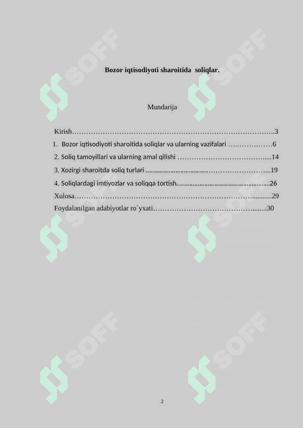 Bozor iqtisodiyoti sharoitida  soliqlar 2