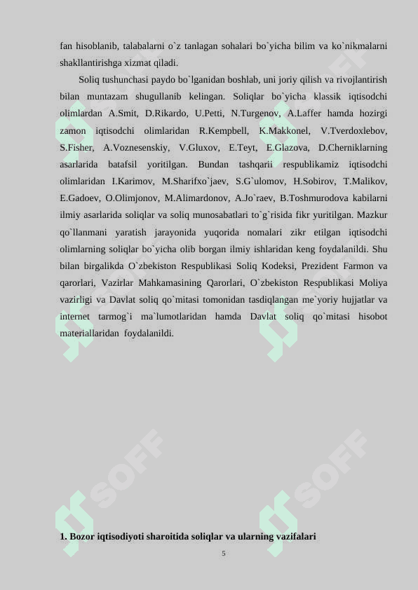 Bozor iqtisodiyoti sharoitida  soliqlar 5